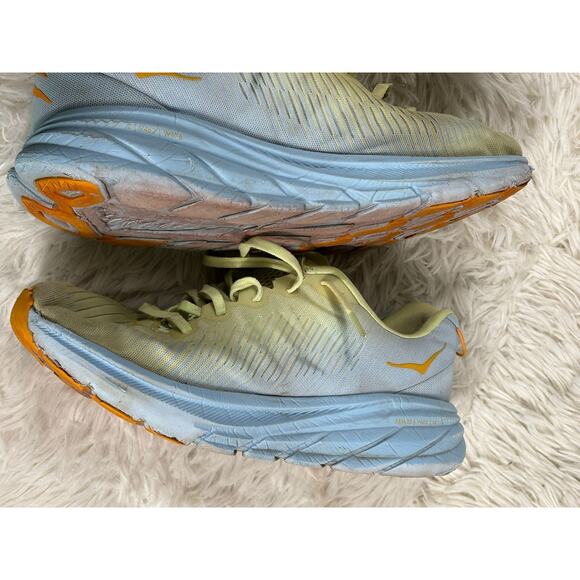 Hoka One One Rincon 3 Womens Size 10B Butterfly Sumer Blue Yellow Running Shoes - Picture 3 of 10